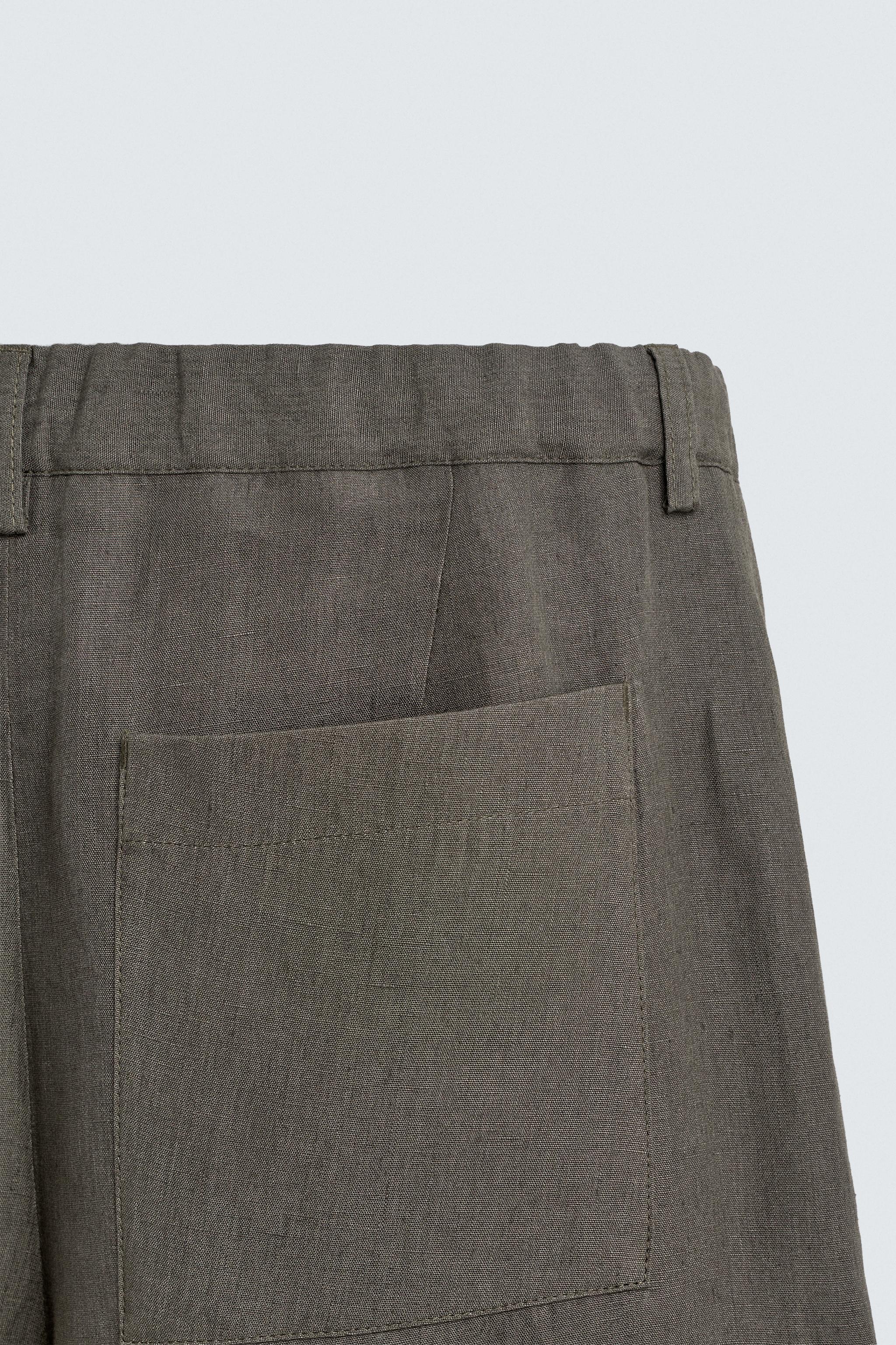 100% LINEN STRAIGHT FIT PANTS